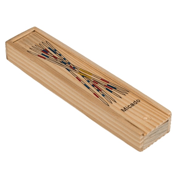 Wooden-Micado Game Plockepinn Spel 40 Delar i trälåda, Mikado Lek Game multifärg one size