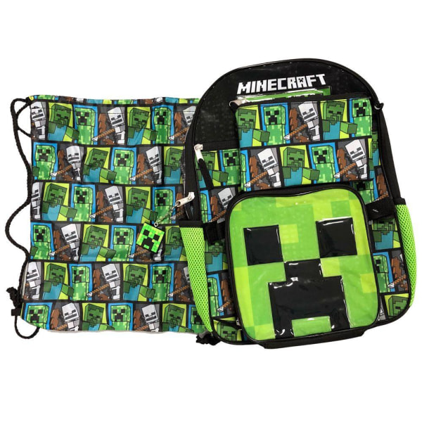 5-Pack Minecraft Ryggsäck Skoletaske med gymnastiktaske Madpakke Multicolor one size