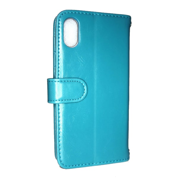 TOPPEN iPhone X/Xs Plånboksfodral Med ID Ficka Wallet Case/Cover Ljusblå
