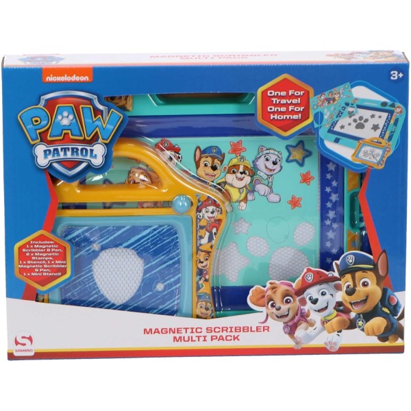 2-Pack Paw Patrol Magnetic Scribbler With Pen Stamps 30cm Multicolor