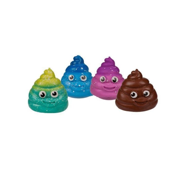 2-Pack Sticky Squeeze Poo Stressboll Klämboll Fidget Toy Stress multifärg