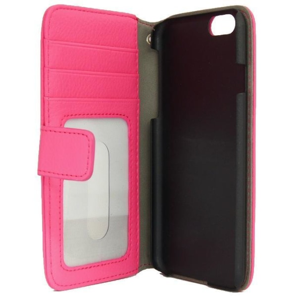 Pung taske til iPhone 6 lyche læder med ID-lomme Pink