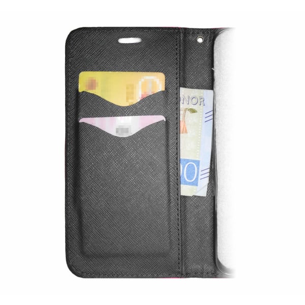 Motorola One Zoom Plånboksfodral Fancy Case + Handlovsrem Svart Black