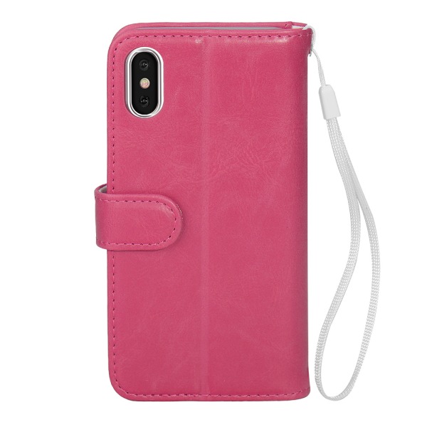 TOPPEN iPhone X/Xs Plånboksfodral Med ID Ficka Wallet Case/Cover Rosa