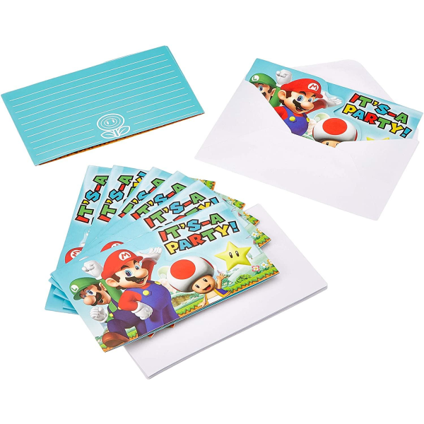 60-pakke Super Mario Festpakke Party 8 personer Multicolor