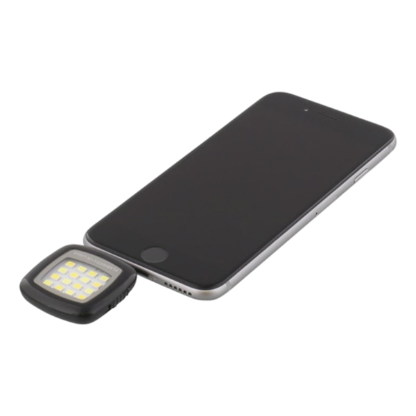 STREETZ Selfie LED -blits for smarttelefoner, 3,5 mm plugg, svar Black