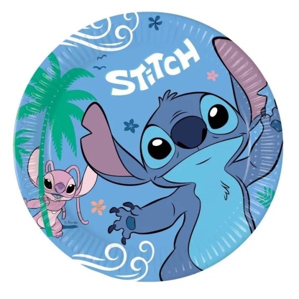 8 kpl Disney Lilo & Stitch -paperilautasia 23 cm Multicolor one size