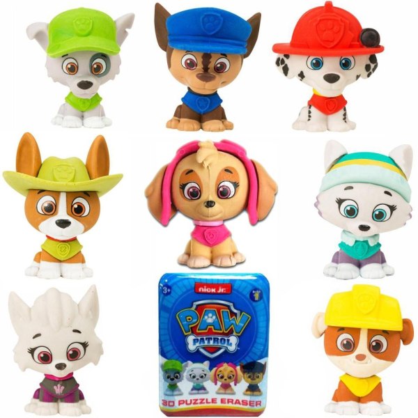 24-Pack Paw Patrol Puzzle Palz 3D Figures DIY Eraser With Scent Multicolor