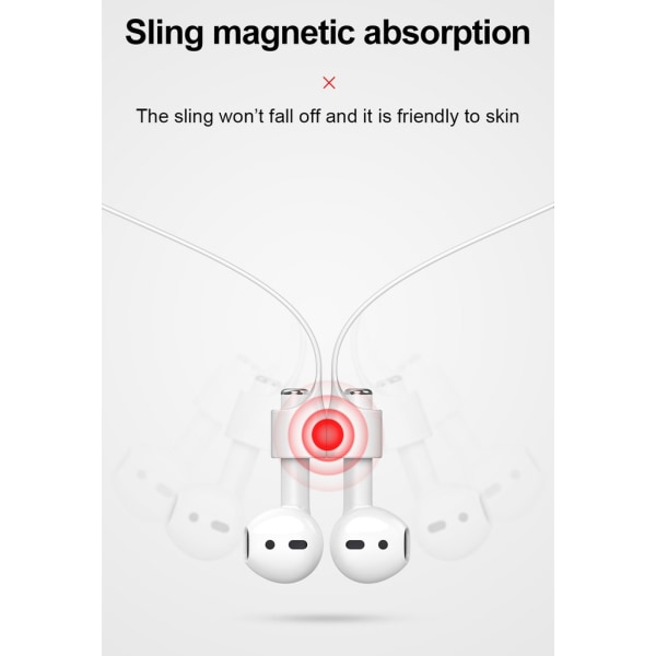 Airpod silikonetui + magnetiske hodetelefoner stropper lys grå Light grey