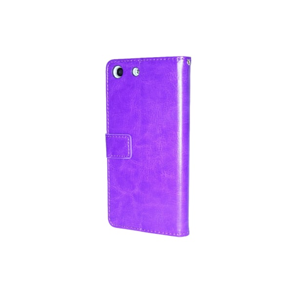 Sony Xperia M5 tegnebog 4stk Kort ID-lomme + skærmbeskytter Purple