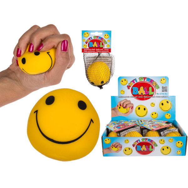 Klem og formbar smiley-stressball Stresskugle Yellow one size