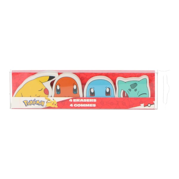 4 Pack Pokemon Eraser Multicolor