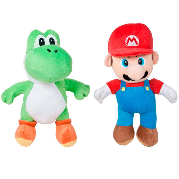 2-Pack Super Mario And Yoshi Soft Plysj Kosedyr 27cm Multicolor