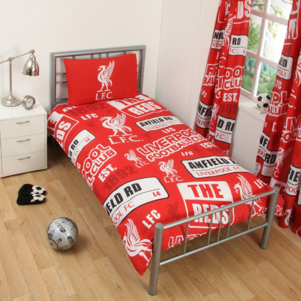 Liverpool FC Patch Duvet Bedding 135x200 + 50x75cm Red
