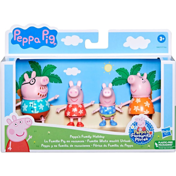 Greta Gris Peppa Pig Family Holiday Figurset 4-Pack multifärg one size