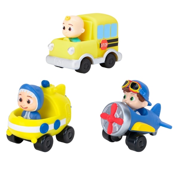 12 Pack CoComelon Little Vehicles Korkealaatuiset kestävät leluautot Multicolor
