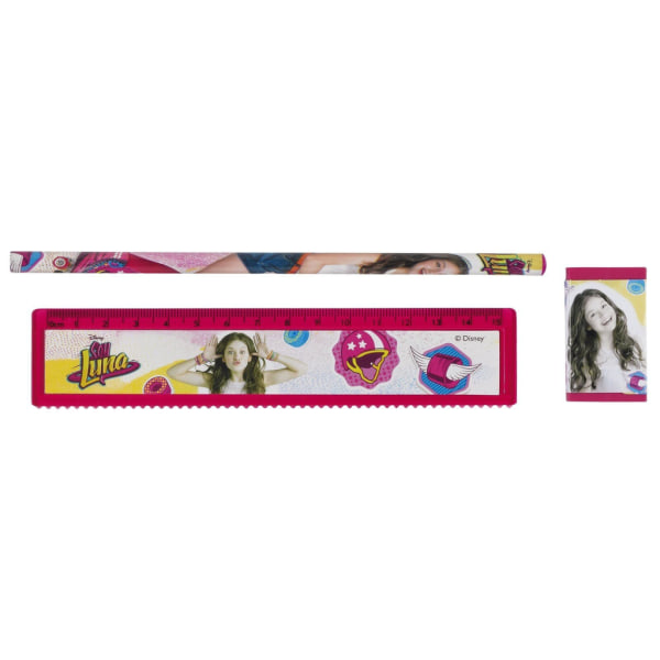 Disney Soy Luna Random Faces 3-Pack Skolset Pennset Gul one size