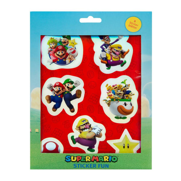 Super Mario Gadget klistremerker Sticker Fun 8stk Sheets Multicolor