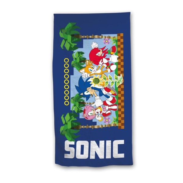 Sonic The Hedgehog Golden Circles håndklæde badehåndklæde Hurtig Blue one size