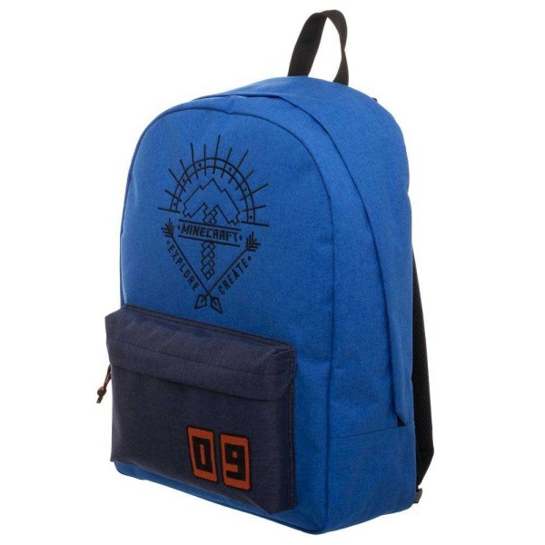 Minecraft Explore Create Backpack Skoletaske Blå 43x30x13cm Blue one size