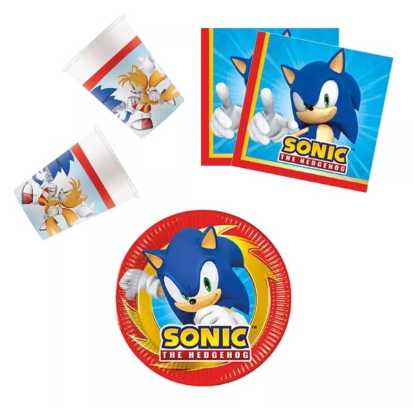 Kolmen pakkauksen Sonic Party -paketti 8 hengelle Multicolor