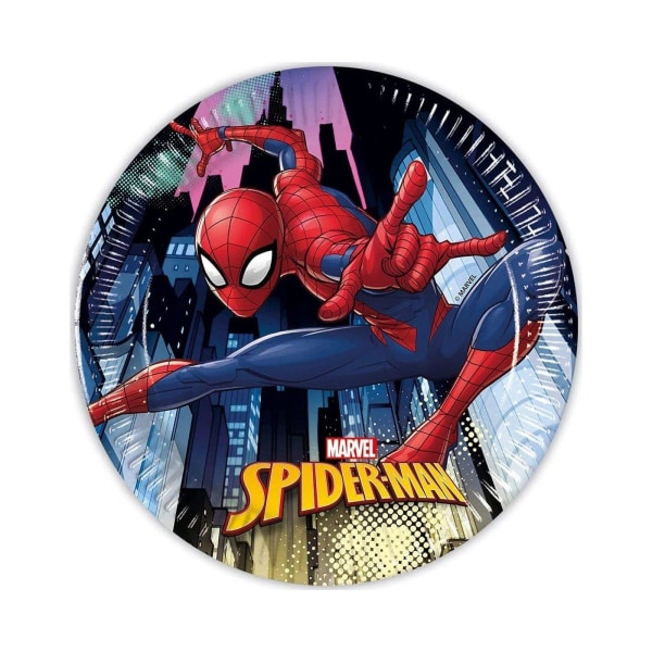 8-Pack Marvel Spiderman Team Up Papptallerkener 19,5cm Multicolor