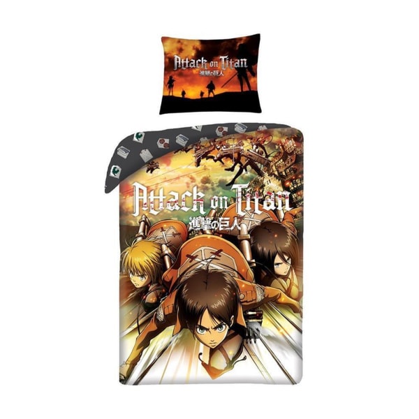 Attack On Titan Påslakanset Bäddset Sängkläder 140x200cm multifärg