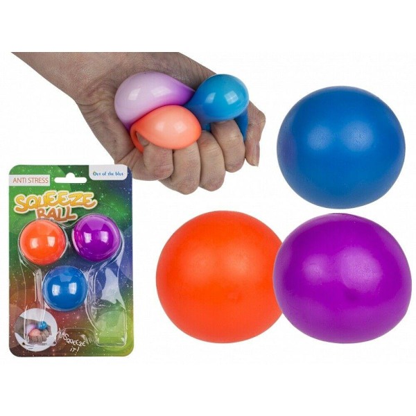 Stress Squeeze Ball  stressi Pallo Stressipallo 3-Pack Multicolor