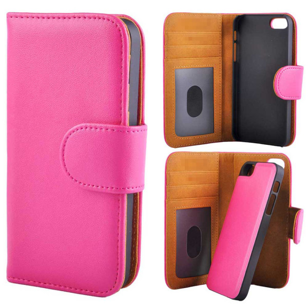Wallet Case With Removable Magnetic Back Cover iPhone 5/5s/SE Ce Pink