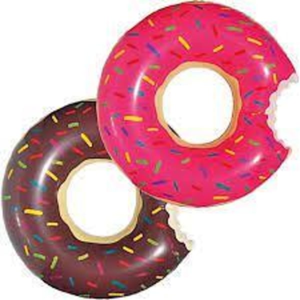 Giant Swim Ring formet som drysset glaseret donut 42"/107cm-ROSA Pink