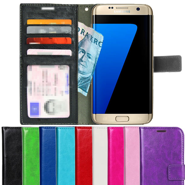 Samsung Galaxy S7 EDGE tegnebog etui ID-lomme + håndtasksrem Green