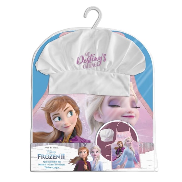 Disney Frozen 2 Elsa Anna Barn Förkläde Med Kockmössa 55cm multifärg