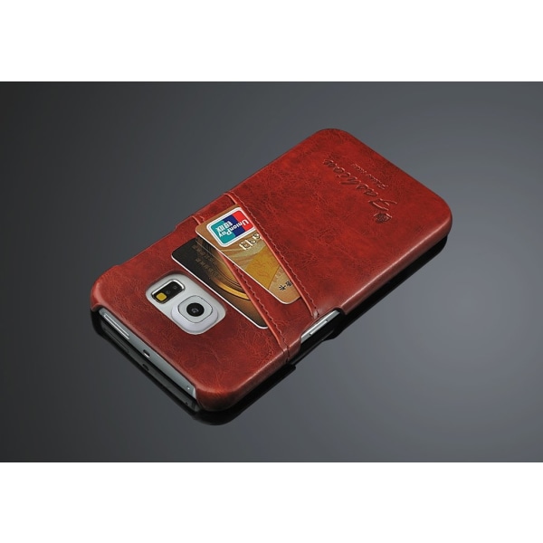 Plånboksfodral/Skal Samsung Galaxy S6 Edge  2st Korthållare Brun