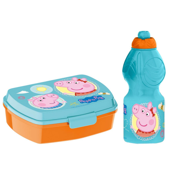 2-Pack Peppa Pig Pipsa Possu With George Eväsrasia & juomapullo Multicolor