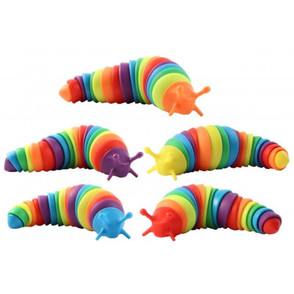 Fidget Toy Caterpillar Larv Snigel Leksak Stress Relax Regnbåge multifärg