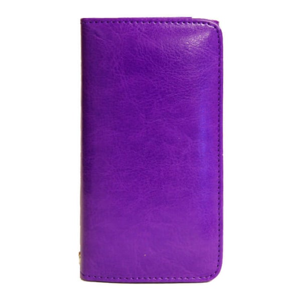 Fashion Wallet Case Holder Bag iPhone SE/5S/5/5C/4S + Nøkkelbånd Purple