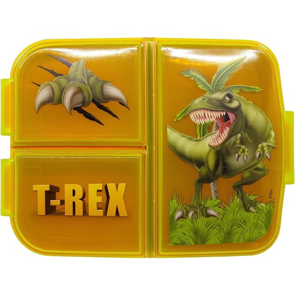 Dinosaur T-Rex Lounaslaatikko, jossa 3 lokeroa Multicolor