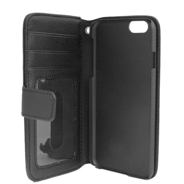 iPhone 6 / 6S lommebokveske ID / fotolomme, 3 kort Black