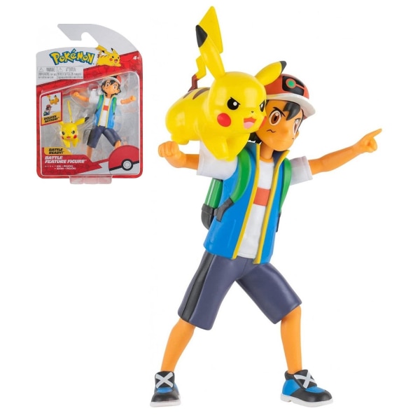 Pokémon Battle Feature Deluxe Action Figure Ash + Pikachu multifärg