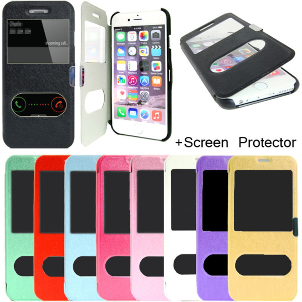 2 in 1 Dual View Flip Cover Case iPhone 5/5S  + Screen Protector White