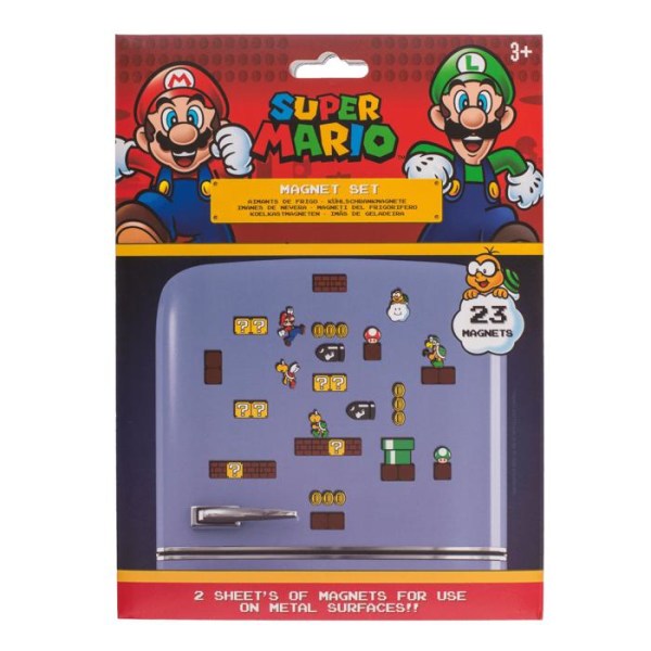 Super Mario Køleskabsmagneter Magneter 23st Multicolor one size