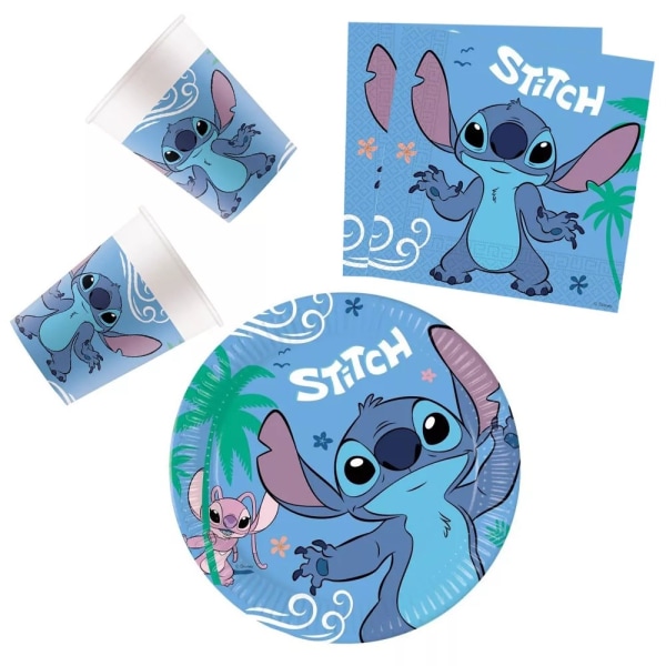 3-pakkauksen Disney Lilo & Stitch -juhlapaketti 8 hengelle Multicolor