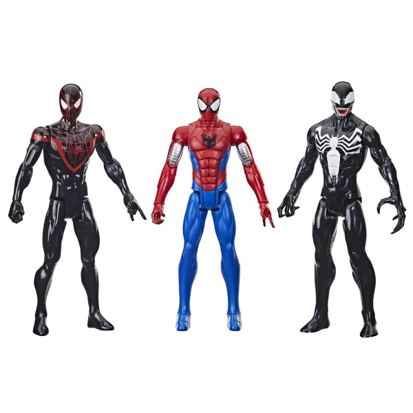 3-pakkaus Spider-Man Spider-Man, Venom & Miles Morales Titan Hero S Multicolor