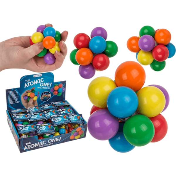 Anti stress toy Atomic stressballfidget 6.5cm Multicolor