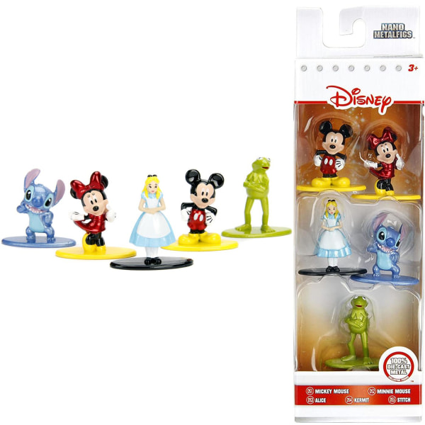 5-Pack Disney Pixar Nano Metal Figures Collector Mickey Minnie A Multicolor