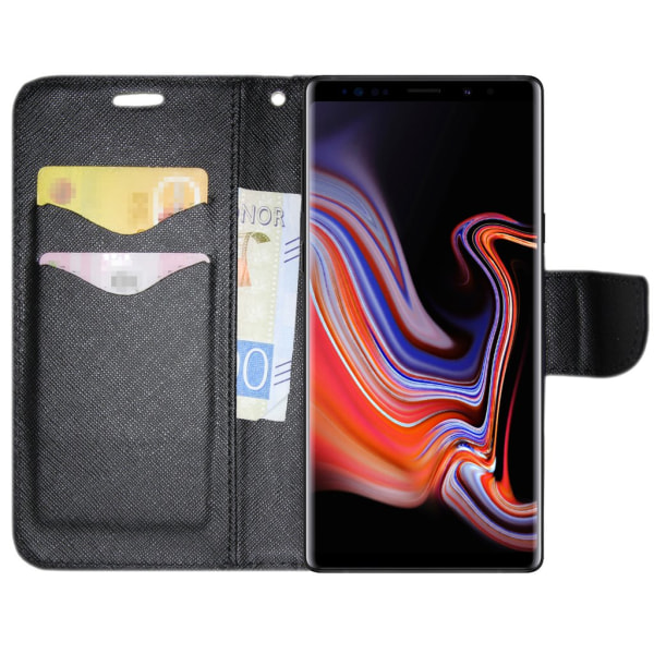 Samsung Galaxy Note 8 Plånboksfodral Fancy Case Svart Svart