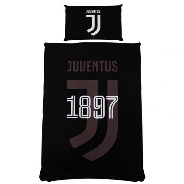 Juventus Mono Duvet Bedding 135x200 + 50x75cm Black one size