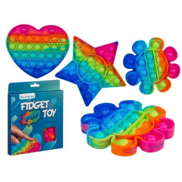 3-Pack Fidget Toy Pop It Leksak Stress Relax Regnbåge Hjärta, St multifärg