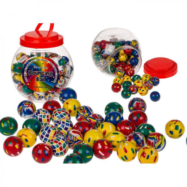 15 pakkauksen värikkäitä 35 mm:n jousipallon pomppivia palloja Multicolor one size