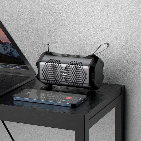 Dudao Trådløs Bluetooth 5.0 Høyttaler 3W 500mAh Med Radio Grey